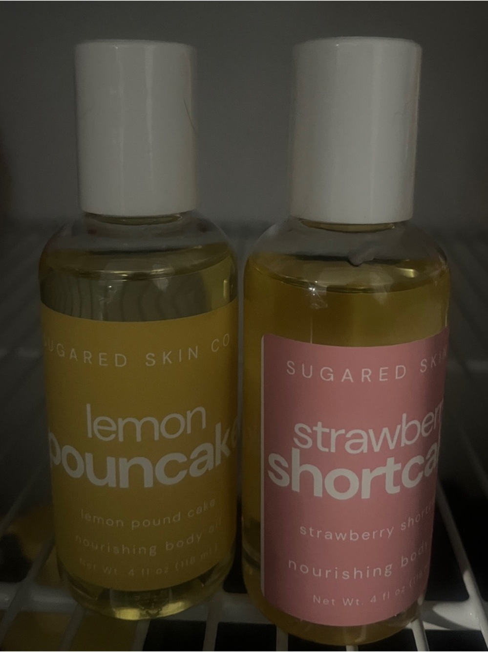 Body oil duo sugared skin co. Lemon Poundcake & strawberry shortcake - 4 oz each